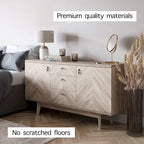 Madia Scandi Buffet Mobile TV con Cassetti e Gambe in Legno per TV fino a 65 pollici