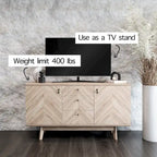 Madia Scandi Buffet Mobile TV con Cassetti e Gambe in Legno per TV fino a 65 pollici