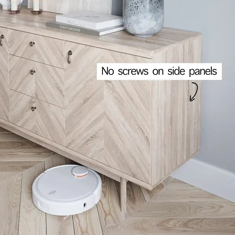 Madia Scandi Buffet Mobile TV con Cassetti e Gambe in Legno per TV fino a 65 pollici
