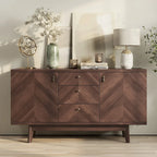 Madia Scandi Buffet Mobile TV con Cassetti e Gambe in Legno per TV fino a 65 pollici