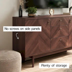 Madia Scandi Buffet Mobile TV con Cassetti e Gambe in Legno per TV fino a 65 pollici