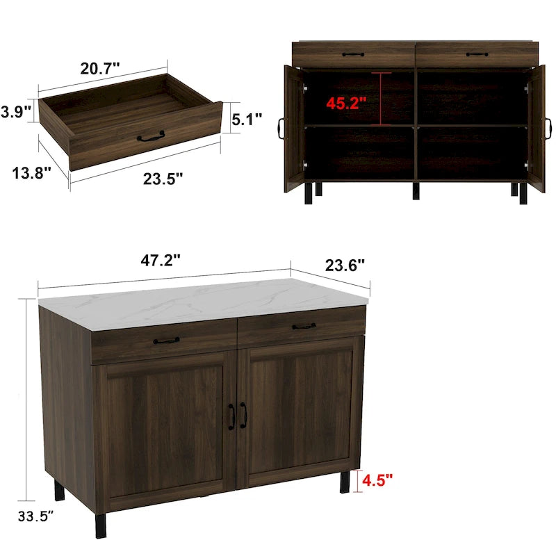 Versatile mobile isola cucina/pensile multiuso in marmo
