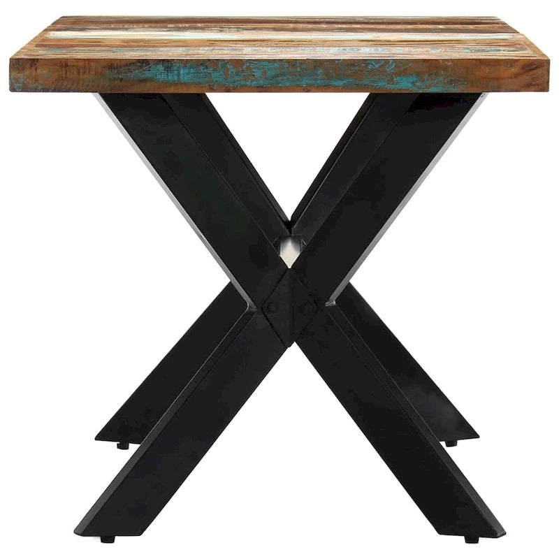 Tavolo da Pranzo 160x80x75 cm in Legno Massello di Recupero - Multicolore