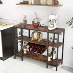 Tavolo Bar Mobile Cantinetta con Portabottiglie e Porta Bicchieri