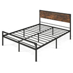 Letto a piattaforma matrimoniale/queen con testiera e pediera rustiche