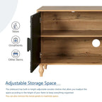 Anta con design simmetrico intagliato e cornice color legno per tavolino porta TV
