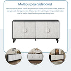 Anta con design simmetrico intagliato e cornice color legno per tavolino porta TV