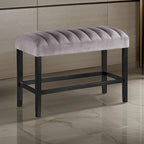Panca da 38 pollici ad altezza bancone, Struttura in legno, Rivestimento in tessuto, Grigio