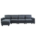Divano sezionale grande moderno trasformabile a forma di L imbottito in piuma con chaise longue reversibile - 129,9L x 72P x 31,5A