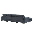 Divano sezionale grande moderno trasformabile a forma di L imbottito in piuma con chaise longue reversibile - 129,9L x 72P x 31,5A