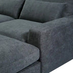 Divano sezionale grande moderno trasformabile a forma di L imbottito in piuma con chaise longue reversibile - 129,9L x 72P x 31,5A