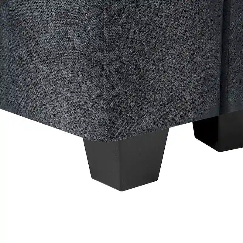 Divano sezionale grande moderno trasformabile a forma di L imbottito in piuma con chaise longue reversibile - 129,9L x 72P x 31,5A