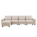 Divano sezionale grande moderno trasformabile a forma di L imbottito in piuma con chaise longue reversibile - 129,9L x 72P x 31,5A