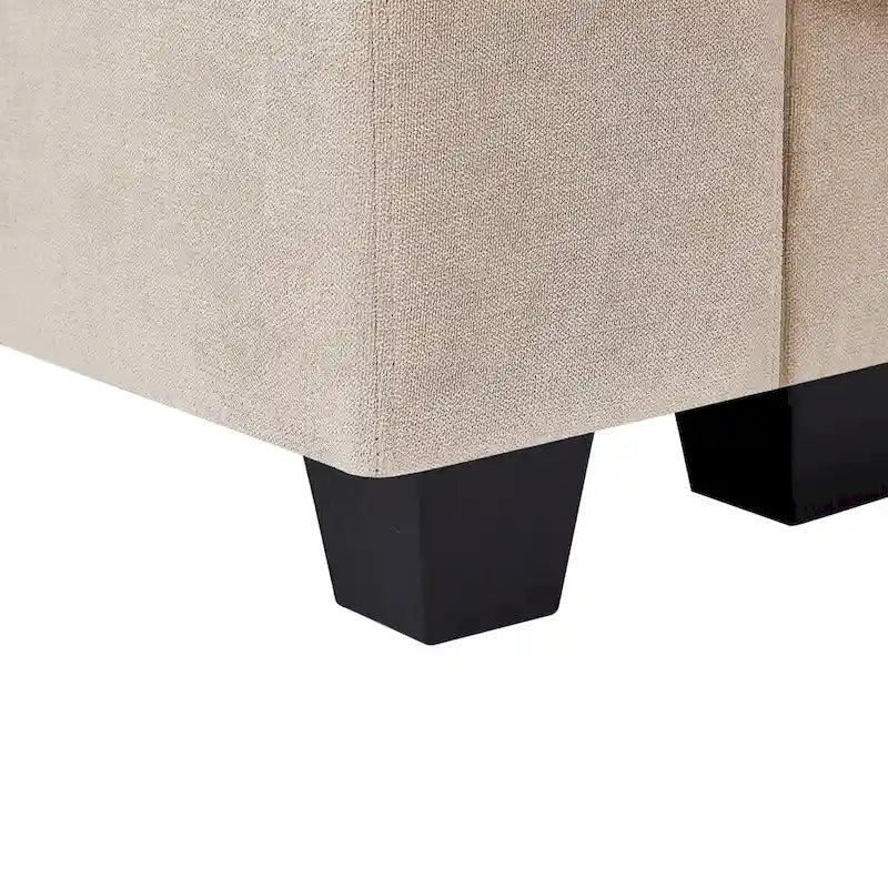 Divano sezionale grande moderno trasformabile a forma di L imbottito in piuma con chaise longue reversibile - 129,9L x 72P x 31,5A