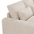 Divano sezionale grande moderno trasformabile a forma di L imbottito in piuma con chaise longue reversibile - 129,9L x 72P x 31,5A
