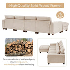 Divano sezionale grande moderno trasformabile a forma di L imbottito in piuma con chaise longue reversibile - 129,9L x 72P x 31,5A