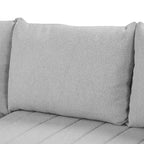 Divano Sezionale Trasformabile con Rivestimento in Tessuto e Pouf Contenitore Mobile, Divano Letto Estraibile a L