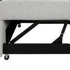 Divano Sezionale Trasformabile con Rivestimento in Tessuto e Pouf Contenitore Mobile, Divano Letto Estraibile a L