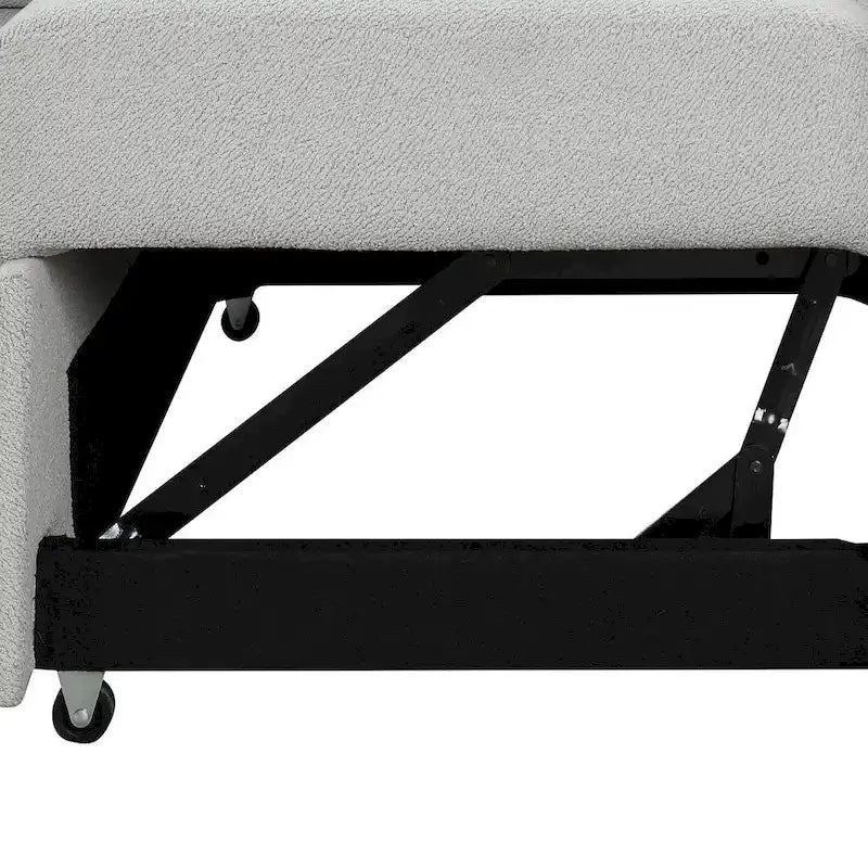 Divano Sezionale Trasformabile con Rivestimento in Tessuto e Pouf Contenitore Mobile, Divano Letto Estraibile a L