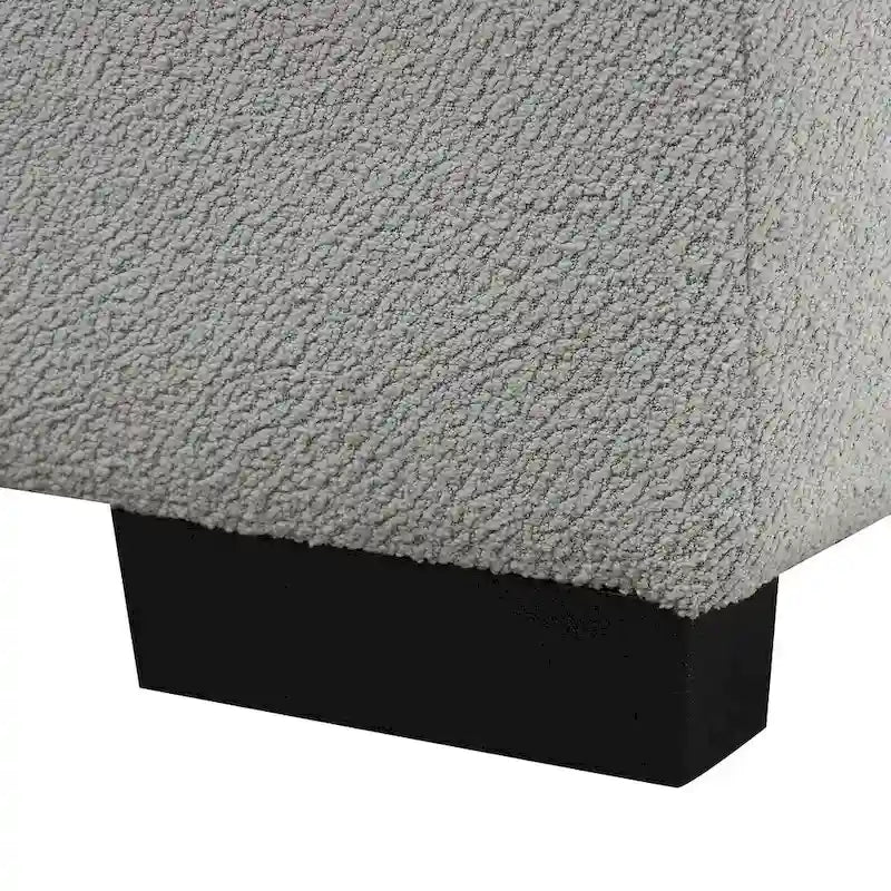 Divano Sezionale Trasformabile con Rivestimento in Tessuto e Pouf Contenitore Mobile, Divano Letto Estraibile a L