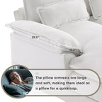 Divano a U 123*55 con Consolle, Portabicchieri e Porte USB, Divano Letto Simmetrico a U Rivestito a 6 Posti con Chaise longue