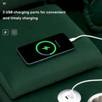 Divano a U 123*55 con Consolle, Portabicchieri e Porte USB, Divano Letto Simmetrico a U Rivestito a 6 Posti con Chaise longue