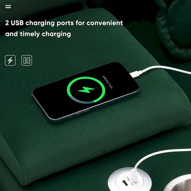 Divano a U 123*55 con Consolle, Portabicchieri e Porte USB, Divano Letto Simmetrico a U Rivestito a 6 Posti con Chaise longue