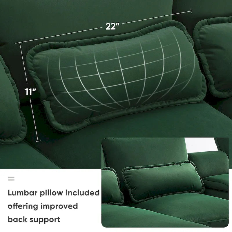 Divano a U 123*55 con Consolle, Portabicchieri e Porte USB, Divano Letto Simmetrico a U Rivestito a 6 Posti con Chaise longue