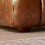 Divano di lusso Mid-Century Modern in pelle color cognac