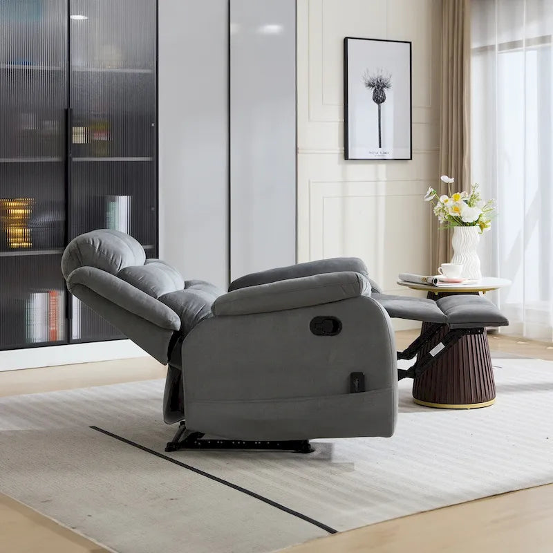 Poltrona Reclinabile Manuale Imbottita Transizionale in Peluche