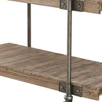 Consolle da 47 pollici, Design a Plancia, 1 Ripiano, Ruote, Marrone, Nero