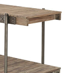 Consolle da 47 pollici, Design a Plancia, 1 Ripiano, Ruote, Marrone, Nero