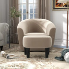 Poltrona girevole con pouf, comoda poltrona a barilotto girevole a 360 gradi in velluto per camera da letto, sala lettura