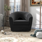 Poltrona girevole con pouf, comoda poltrona a barilotto girevole a 360 gradi in velluto per camera da letto, sala lettura