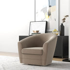 Poltrona girevole con pouf, comoda poltrona a barilotto girevole a 360 gradi in velluto per camera da letto, sala lettura