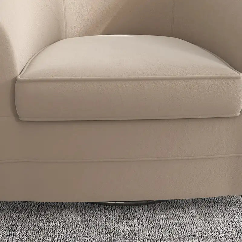 Poltrona girevole con pouf, comoda poltrona a barilotto girevole a 360 gradi in velluto per camera da letto, sala lettura