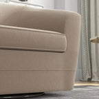 Poltrona girevole con pouf, comoda poltrona a barilotto girevole a 360 gradi in velluto per camera da letto, sala lettura