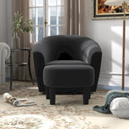 Poltrona girevole con pouf, comoda poltrona a barilotto girevole a 360 gradi in velluto per camera da letto, sala lettura