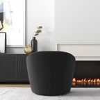 Poltrona girevole con pouf, comoda poltrona a barilotto girevole a 360 gradi in velluto per camera da letto, sala lettura