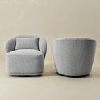 Poltrona girevole accentata in tessuto bouclé Sherpa