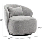 Poltrona girevole accentata in tessuto bouclé Sherpa