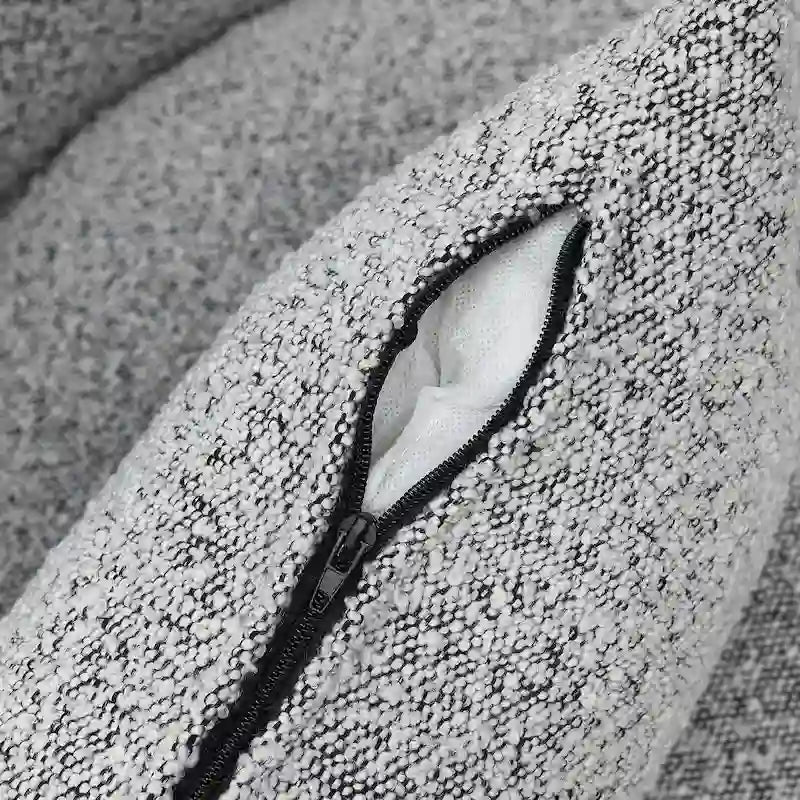 Poltrona girevole accentata in tessuto bouclé Sherpa