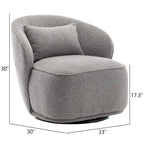 Poltrona girevole accentata in tessuto bouclé Sherpa