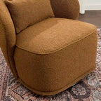 Poltrona girevole accentata in tessuto bouclé Sherpa