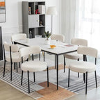 Sedie da pranzo, sedie da cucina Mid Century Modern imbottite in Bouclé
