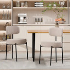 Sedie da pranzo, sedie da cucina Mid Century Modern imbottite in Bouclé