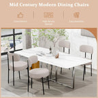 Sedie da pranzo, sedie da cucina Mid Century Modern imbottite in Bouclé