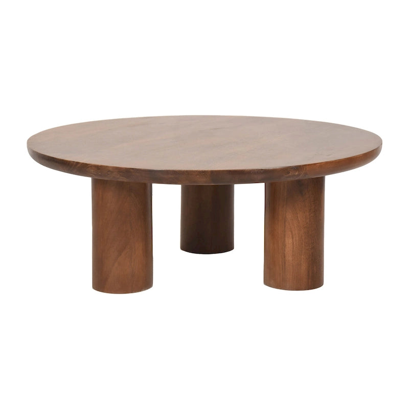 Coppia elegante di tavolini boho in legno di mango