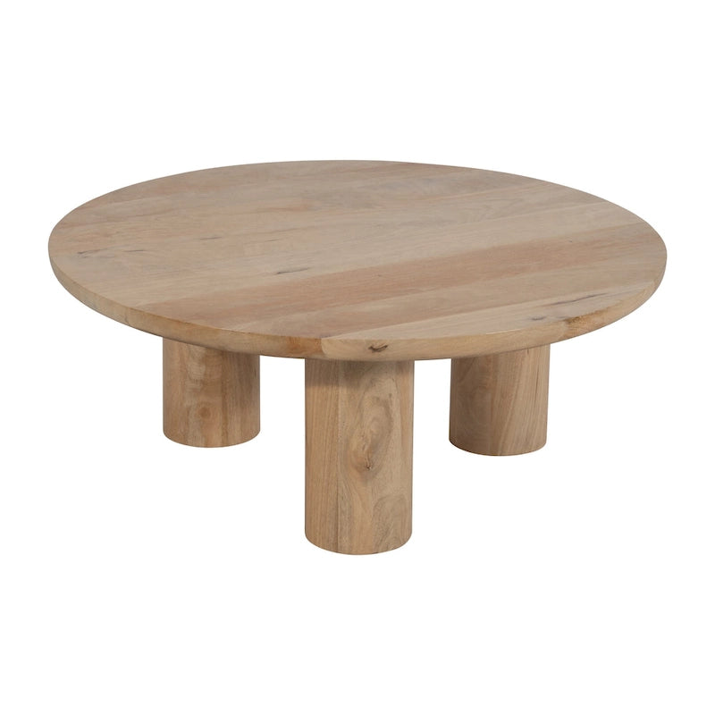 Coppia elegante di tavolini boho in legno di mango