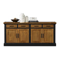 Credenza in legno, mobile contenitore per ufficio, porta TV, nero